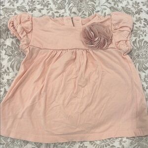 Pink baby Blouse with Floral Accent